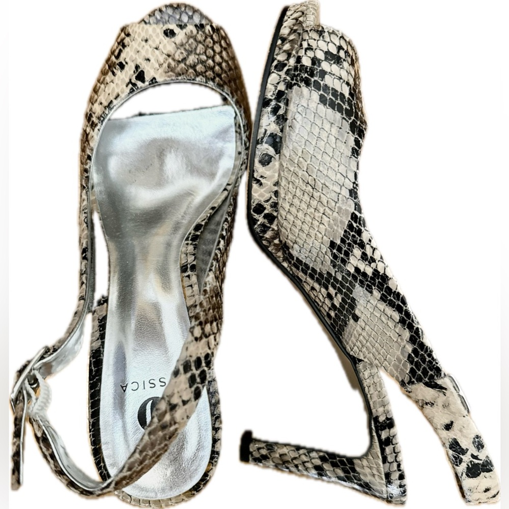 Jessica Women's Snakeskin Peep-Toe Heels